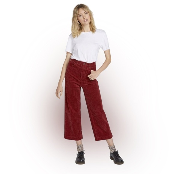 Volcom Women’s Oh My Cord Wide Leg Pant – Auburn (B1931906) - Picture 1 of 8